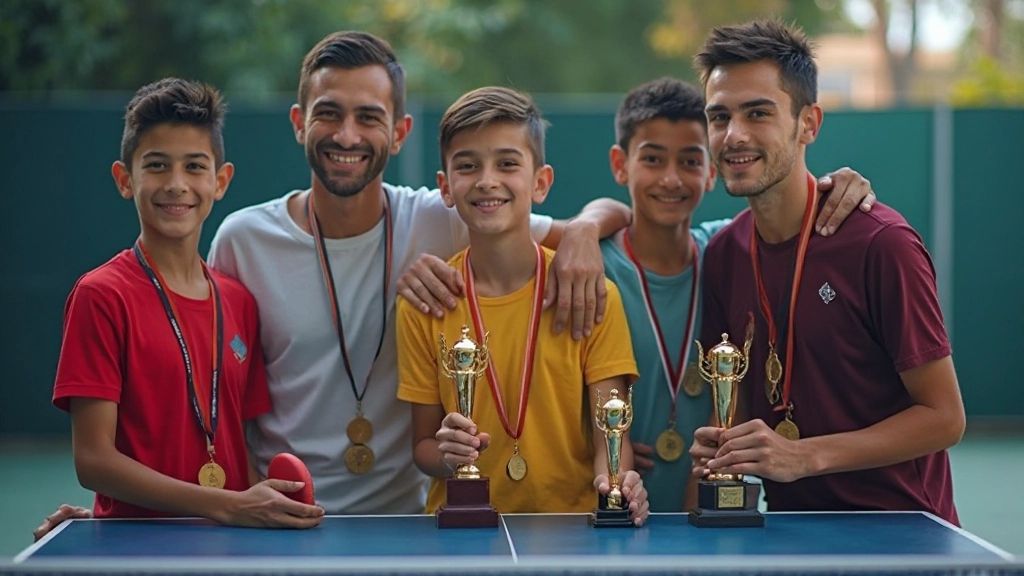 فريق من الرياضيين يحتفلون بإنجازاتهم وتطورهم في الأكاديمية